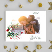 Organic Winter Natural Blue Merry-kerstfoto Feestdagenkaart