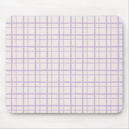 Organic Wobbly Check Grid Pattern Dusty Lilac Muismat
