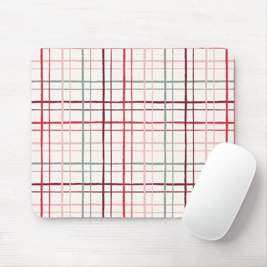 Organic Wobbly Check Grid Pattern Sweetheart Glaze Muismat (Met muis)