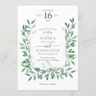 Organic Woodland Wreath Kaart