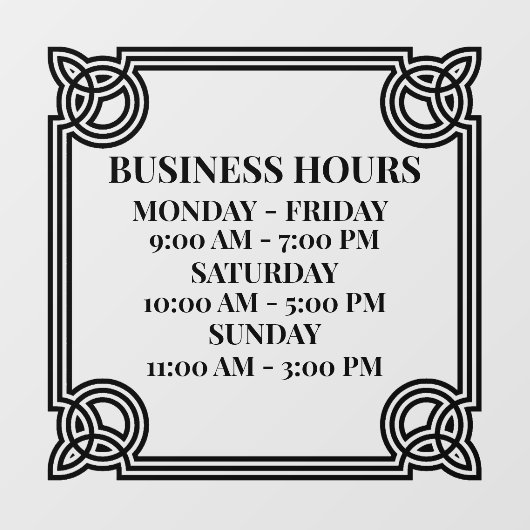  organisatie-kantooruren aanpassen — Blac Raamsticker (Vel)