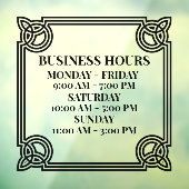  organisatie-kantooruren aanpassen — Blac Raamsticker (Vel 3)