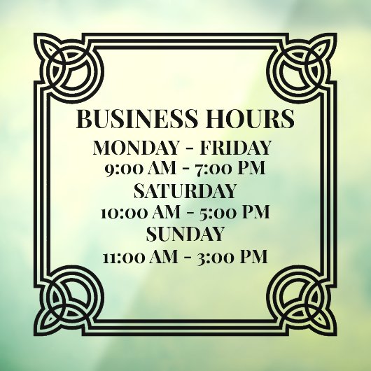  organisatie-kantooruren aanpassen — Blac Raamsticker (Vel 3)