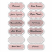 Organisatie van de wasruimte thuis Roze labels (Voorkant)