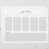 Organisatie voor werkweek planning Kantoor Briefhoofd (Voorkant / Achterkant)