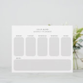 Organisatie voor werkweek planning Kantoor Briefhoofd (Staand voorkant)