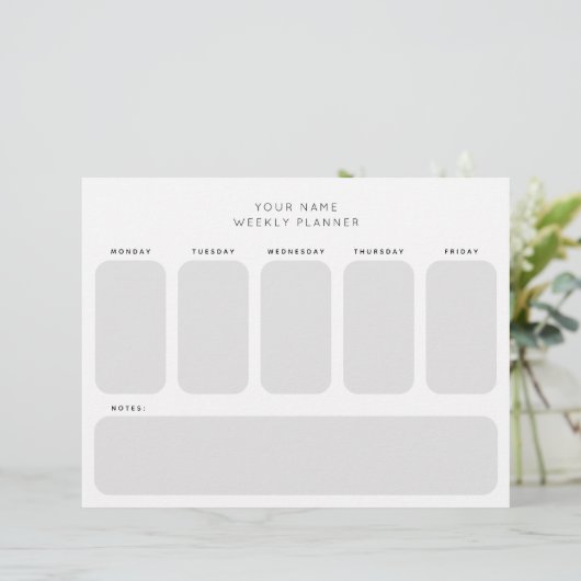 Organisatie voor werkweek planning Kantoor Briefhoofd (Staand voorkant)