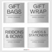 Organisatie Zilverlabels voor opslag Sticker (Vel)