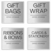 Organisatie Zilverlabels voor opslag Sticker (Voorkant)