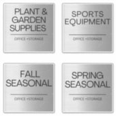 Organisatie Zilverlabels voor opslag Sticker (Voorkant)