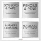 Organisatie Zilverlabels voor opslag Sticker (Vel)