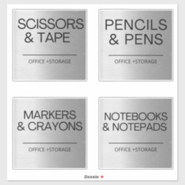 Organisatie Zilverlabels voor opslag Sticker