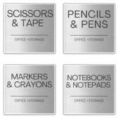 Organisatie Zilverlabels voor opslag Sticker (Voorkant)