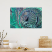 Organisch - blauw groen poster (Keuken)