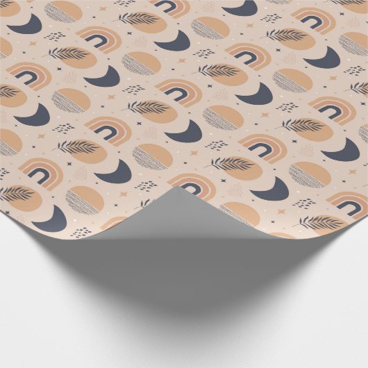 Organisch Boho-patroon Cadeaupapier (Hoek)