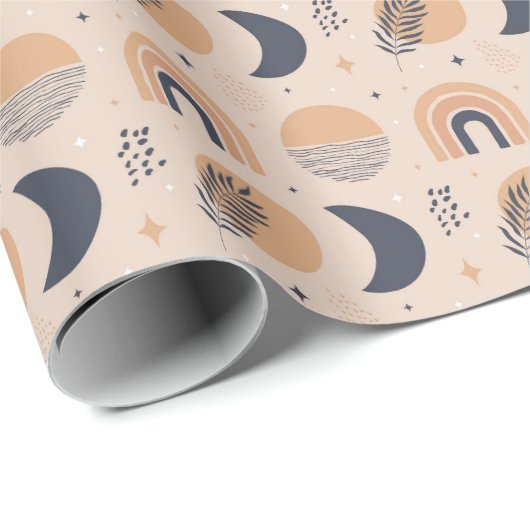 Organisch Boho-patroon Cadeaupapier (Rol Hoek)