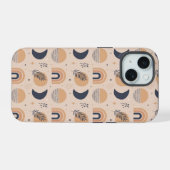 Organisch Boho-patroon iPhone 15 Case (Achterkant horizontaal)