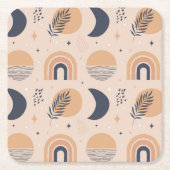 Organisch Boho-patroon Kartonnen Onderzetters (Voorkant)