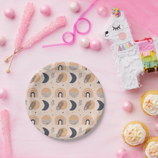 Organisch Boho-patroon Papieren Bordje (Feest)