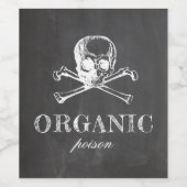 Organisch gif. Chalkboard Halloween feest. Skull Wijn Etiket (Enkel label)