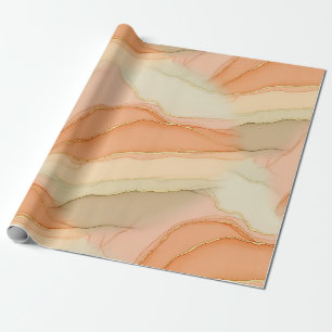 Organisch Goud Marmer Warm Neutraal Abstract Cadeaupapier