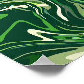 Organisch Groen Abstract met Fluid Motion Poster (Hoek)