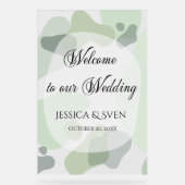 Organisch groen geometrische Abstracte bruiloft Acryl Bord (Voorkant)