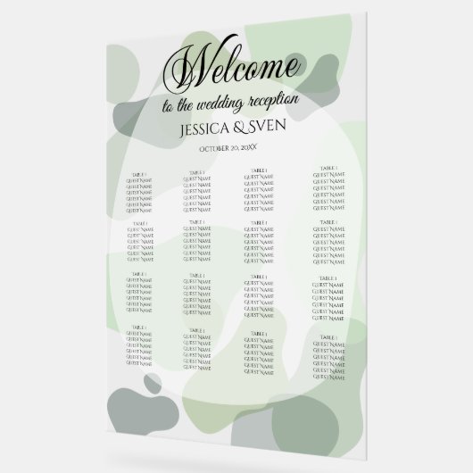 Organisch groen geometrische Abstracte bruiloft Acryl Bord (Hoek)