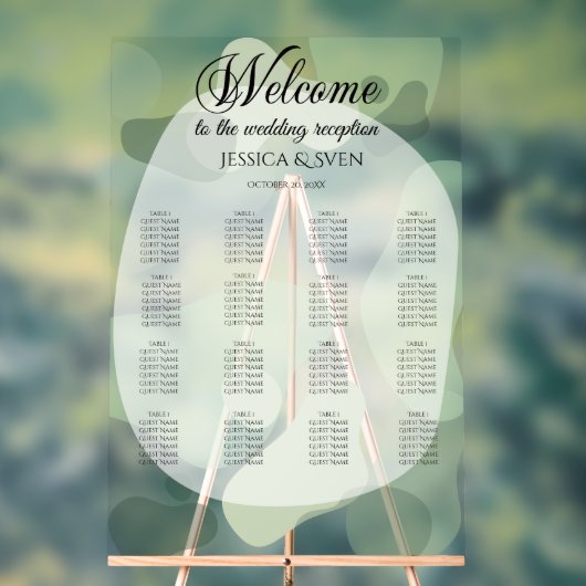 Organisch groen geometrische Abstracte bruiloft Acryl Bord (Neutraal)