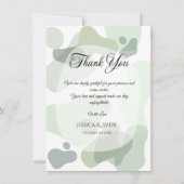 Organisch groen geometrische Abstracte bruiloft Bedankkaart (Voorkant)
