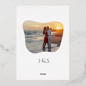 Organisch groen geometrische Abstracte bruiloft Folie Uitnodiging (Achterkant)