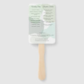 Organisch groen geometrische Abstracte bruiloft Handwaaier (Achterkant)