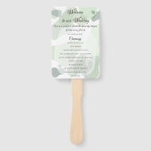 Organisch groen geometrische Abstracte bruiloft Handwaaier (Voorkant)