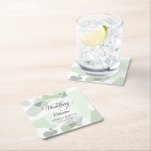 Organisch groen geometrische Abstracte bruiloft Kartonnen Onderzetters (Insitu)