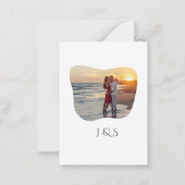 Organisch groen geometrische Abstracte bruiloft Notitiekaartje (Achterkant)