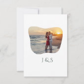 Organisch groen geometrische Abstracte bruiloft RSVP Kaartje (Achterkant)