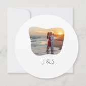 Organisch groen geometrische Abstracte bruiloft Save The Date (Achterkant)