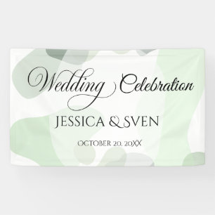 Organisch groen geometrische Abstracte bruiloft Spandoek