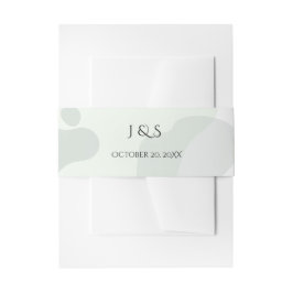 Organisch groen geometrische Abstracte bruiloft Uitnodigingen Wikkel