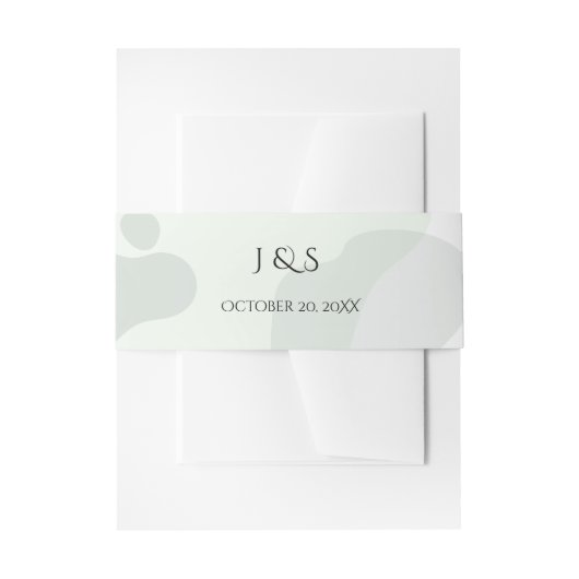 Organisch groen geometrische Abstracte bruiloft Uitnodigingen Wikkel (Voorkant Voorbeeld)