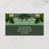 Organisch groene appelboom, grijze rechthoek monog visitekaartje (Achterkant)
