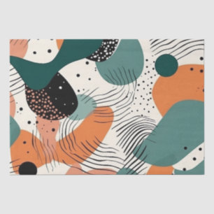 Organisch koraal teal biomorf abstract patroon tissuepapier