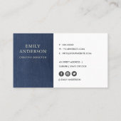 ORGANISCH LEAF PATROON INDIGO BLUE DYE BATIK VISITEKAARTJE (Achterkant)