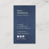 ORGANISCH LEAF PATROON INDIGO BLUE DYE BATIK VISITEKAARTJE (Achterkant)