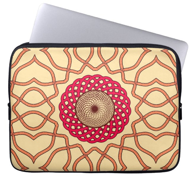 Organisch Mandala Spiraalontwerp Laptop Sleeve (Voorkant)