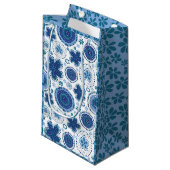 Organisch Medallion-ontwerp met blauw gras Klein Cadeauzakje (Voorkant Gekanteld)