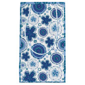 Organisch Medallion-ontwerp met blauw gras Klein Cadeauzakje (Voorkant)