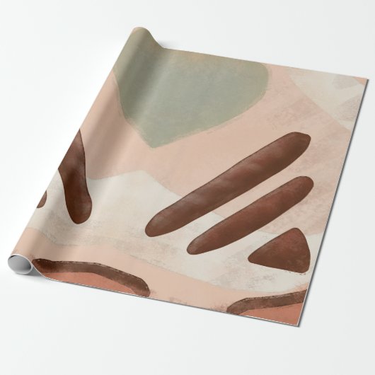 Organisch midden-eeuwse moderne Abstracte ontkoppe Cadeaupapier (Uitgerold)