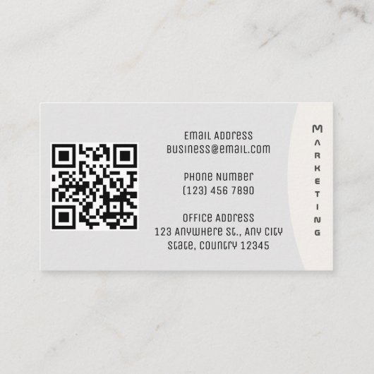 Organisch minimalistisch met QR-code Visitekaartje (Achterkant)