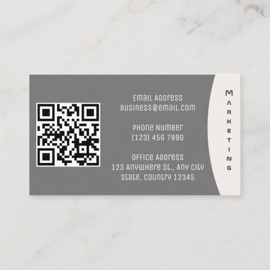 Organisch minimalistisch met QR-code Visitekaartje (Achterkant)